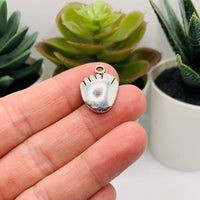 4, 20 or 50 Pieces: Silver Baseball Mitt Sports Glove 3D Charms