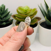 4, 20 or 50 Pieces: Silver Live with No Regrets Motivational Charms