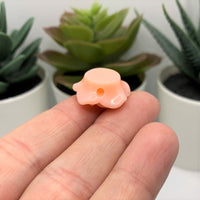 Peach Chunky Rose Flower Beads, 20x20mm
