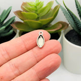 Small Silver Football Charms, 15x7mm