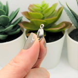 Small Silver Football Charms, 15x7mm