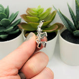 Silver Witch on Broom Halloween Charms, 30x37mm