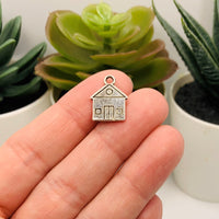Silver House Charms, 16x12mm