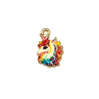 4, 20 or 50 Pieces: Rainbow Unicorn Head Charms