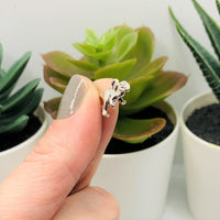 4, 20 or 50 Pieces: Silver T-Rex Dinosaur 3D Charms