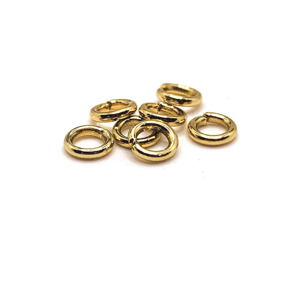 Jump Rings-4mm 22 Gauge-LIGHT GOLD PLATED