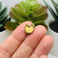 4, 20 or 50 Pieces: Bronze Apple Teacher Charms - Double Sided