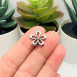 4, 20 or 50 Pieces: Silver Daisy Flower Charms