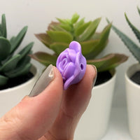 Purple Chunky Rose Flower Beads, 20x20mm