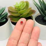 Small Bright Red July Birthstone Rhinestone Charms, 9x6mm