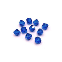 4, 20 or 50 Pieces: 6 mm Bicone Blue Imitation Crystal September Birthstone Beads