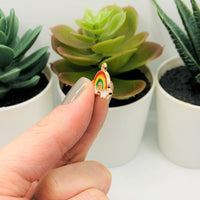 4, 20 or 50 Pieces: Enamel Rainbow Charms with Cloud