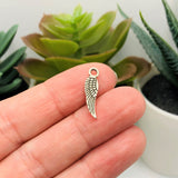 4, 20 or 50 Pieces: Tiny Silver Angel Wing Charms