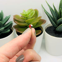 Small Bright Red July Birthstone Rhinestone Charms, 9x6mm