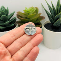4, 20 or 50 Pieces: Silver Dragonfly Coin Charms