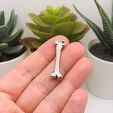4, 20 or 50 Pieces: Silver Femur Bone 3D Charms