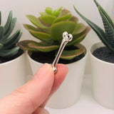 4, 20 or 50 Pieces: Silver Femur Bone 3D Charms