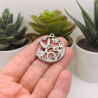 4, 20 or 50 Pieces: Silver Hummingbird Pendant Charms
