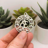 1, 4 or 20 Pieces: Silver Om Pendant with Chakra Rhinestones