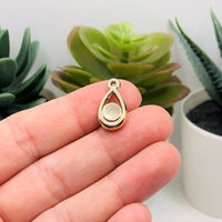 4, 20 or 50 Pieces: Light Gold Toned Acrylic Charm with Rhinestone