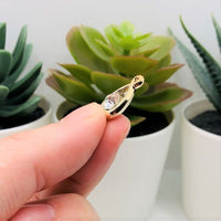 4, 20 or 50 Pieces: Light Gold Toned Acrylic Charm with Rhinestone