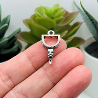 4, 20 or 50 Pieces: Silver Cowboy Spur 3D Charms