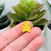 4, 20 or 50 Pieces: Yellow Gold Butterfly Charms