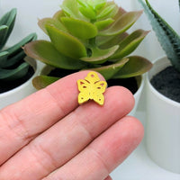 4, 20 or 50 Pieces: Yellow Gold Butterfly Charms