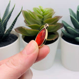 4, 20 or 50 Pieces: Red Orange and Gold Acrylic Teardrop Charms
