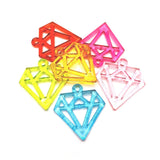 4, 20 or 50 Pieces: Multi-color Acrylic Diamond Shape Charms