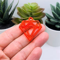 4, 20 or 50 Pieces: Multi-color Acrylic Diamond Shape Charms