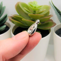 4, 20 or 50 Pieces: Silver Toned Acrylic Charm with Rhinestone