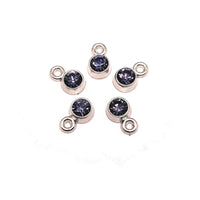4, 20 or 50 Pieces: Small Purple February Birthstone Rhinestone Charms