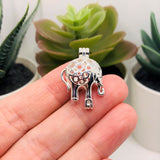 4 or 20 Pieces: Silver Plated Elephant Bead Diffuser Lockets