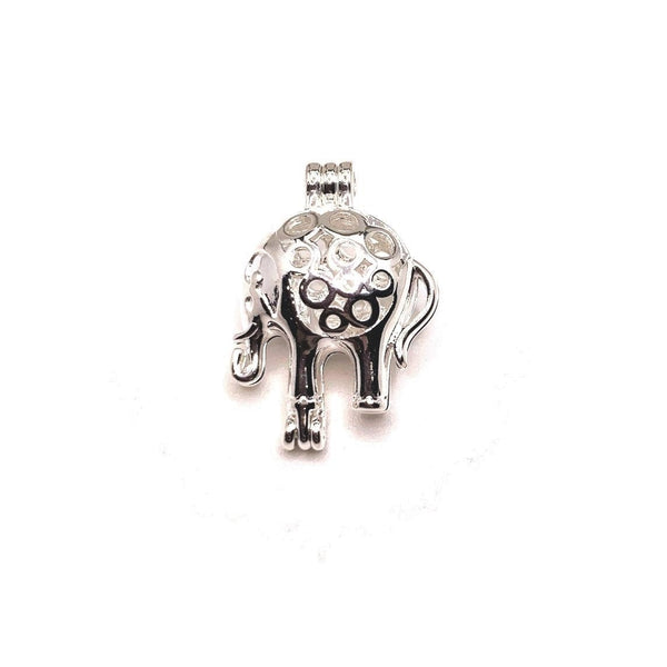 4 or 20 Pieces: Silver Plated Elephant Bead Diffuser Lockets