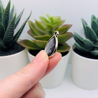 4, 20 or 50 Pieces: Gray and Gold Acrylic Teardrop Charms
