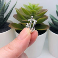 4, 20 or 50 Pieces: Silver Sloth on Branch Charms, Double Sided