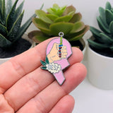 1 or 5 Sets: Enamel Best Buds Heart Charms