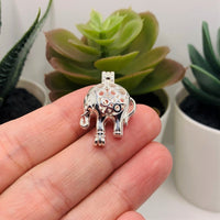 4 or 20 Pieces: Silver Plated Elephant Bead Diffuser Lockets