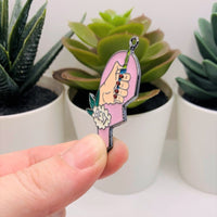 1 or 5 Sets: Enamel Best Buds Heart Charms