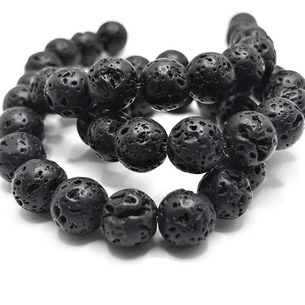 6 mm Black Lava Stone Diffuser Beads