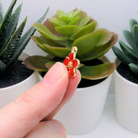 4, 20 or 50 Pieces: Red and Gold Flower Charms