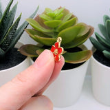 4, 20 or 50 Pieces: Red and Gold Flower Charms