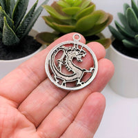 4, 20 or 50 Pieces: Large Silver Chinese Dragon Pendants