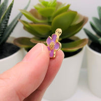 4, 20 or 50 Pieces: Purple and Gold Flower Charms