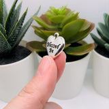 4, 20 or 50 Pieces: Silver Blessed Be Heart Wiccan Charms