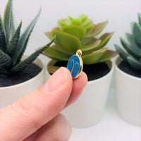 Aqua Blue Enamel and Gold Zodiac/Astrology Charms, 15x12mm