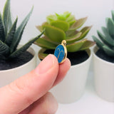 Aqua Blue Enamel and Gold Zodiac/Astrology Charms, 15x12mm