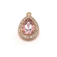 2 Pieces Light Pink and Diamond Rhinestone Pendants