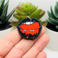 1, 4 or 20 Pieces: Punk Bloody Birthday Mouth Charms - Double Sided